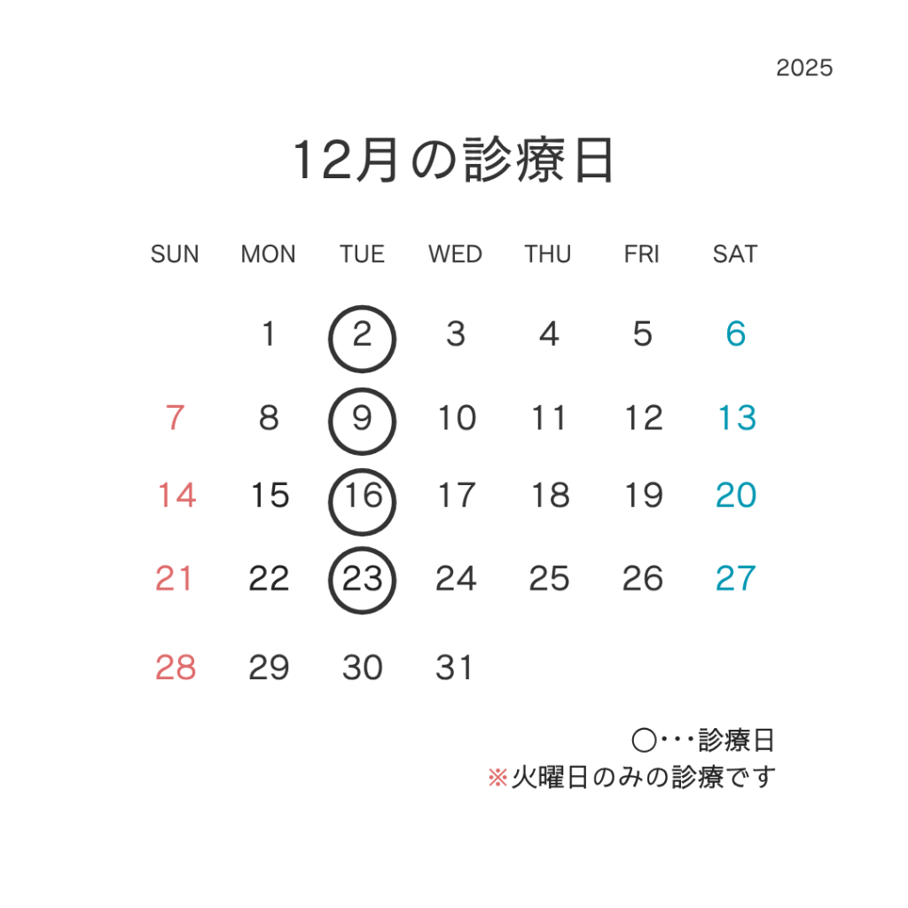 12月の診療日