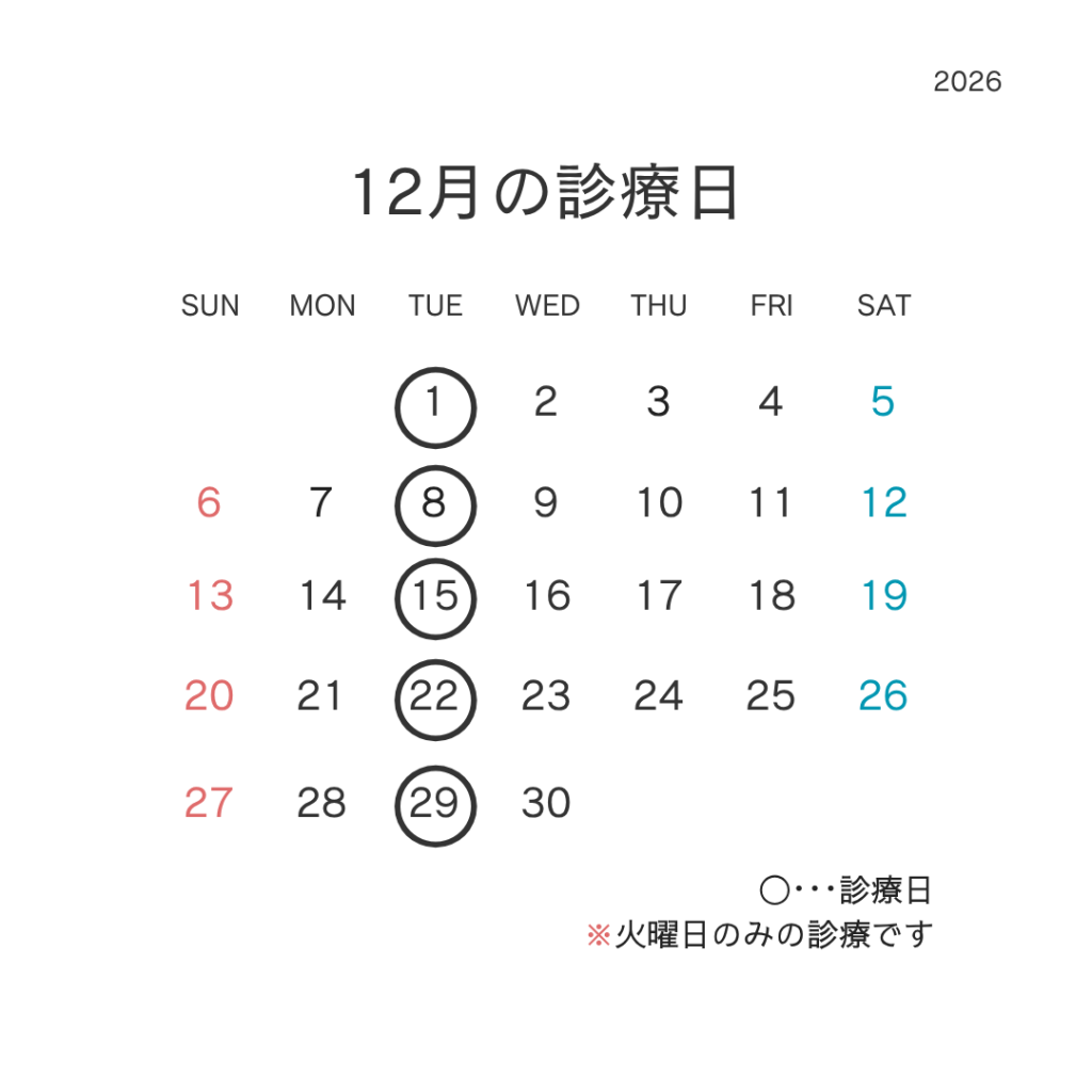 12月の診療日